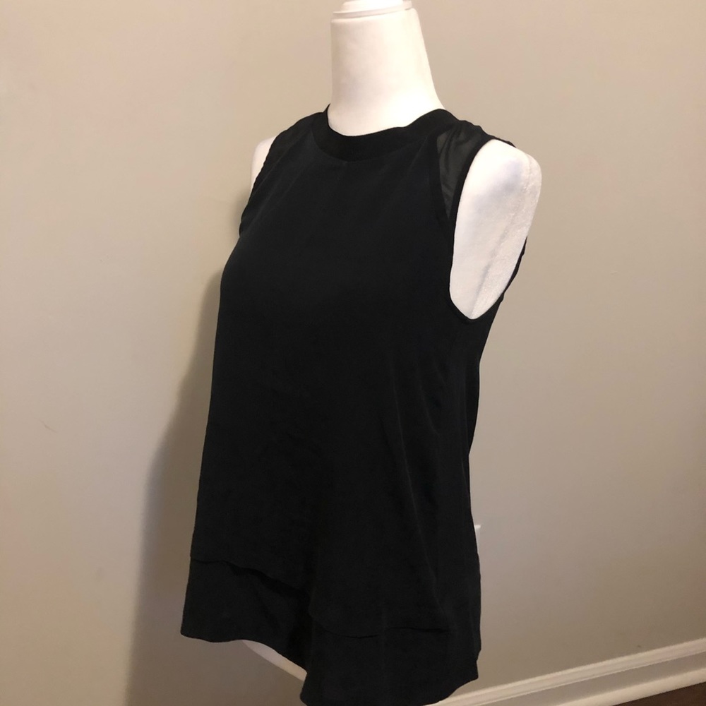 Madewell Black Silk Sleeveless Blouse Sheer Top XS